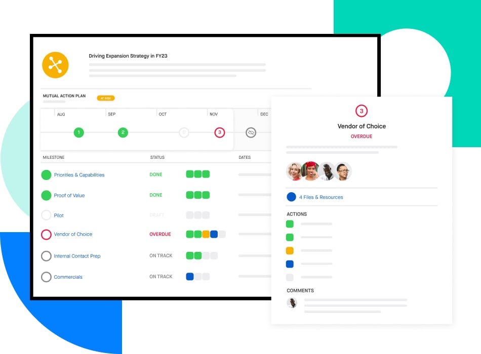 Stylized screenshot of a mutual action plan in Clari Align